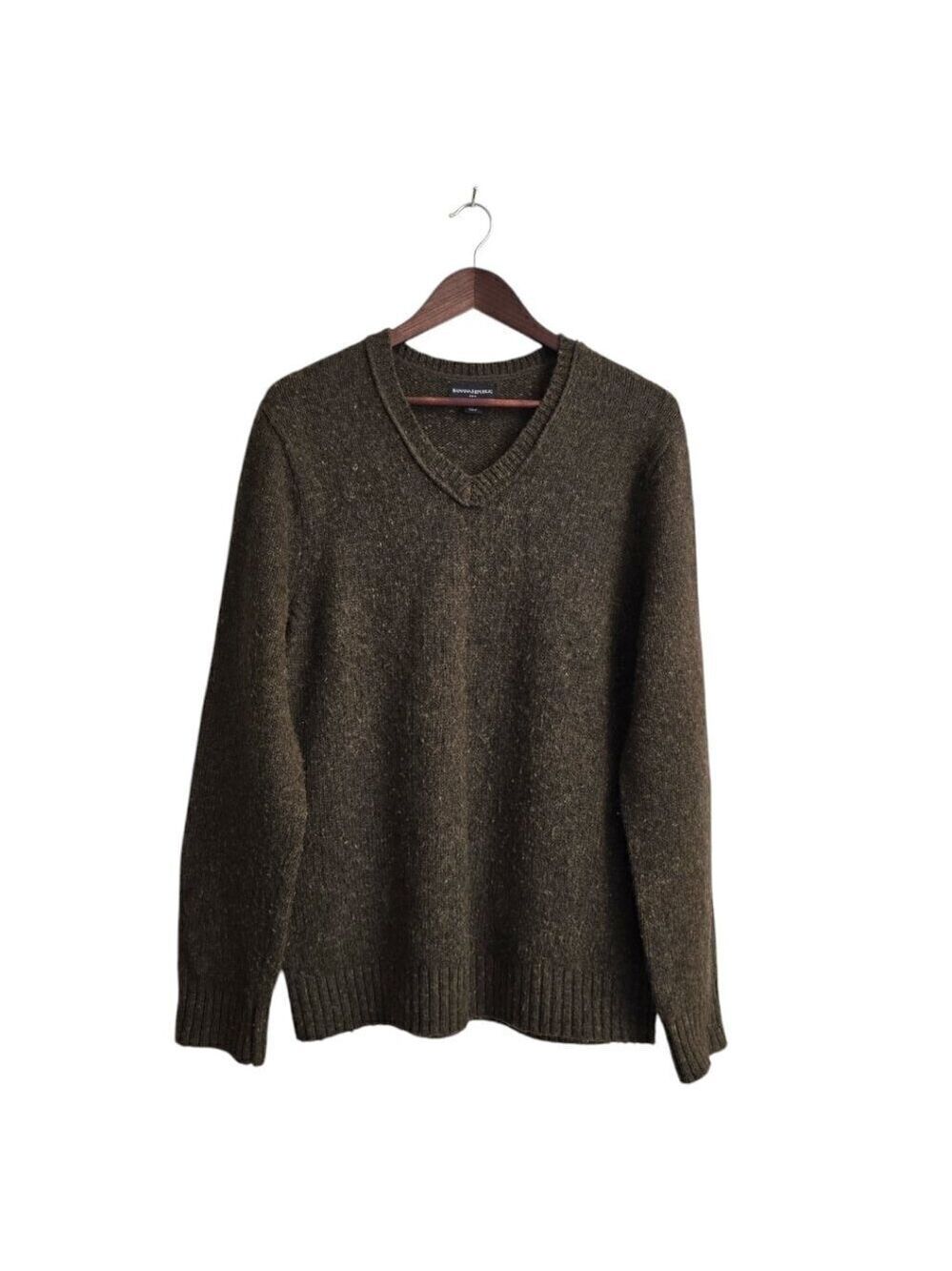 Banana Republic V-Neck Lambswool Blend Sweater Sz L